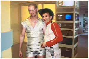 Mark Shaw (in the original Jarak costume) with Bill Boyajian (dressed as O'Reilly from All That Glisters) 